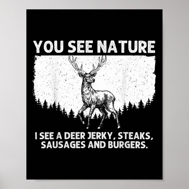 Deer Hunting Art For Men Women Wildlife Hunter Dee Poster (Front)