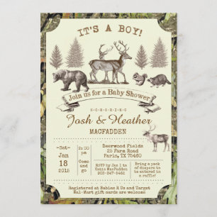 Deer Hunting Baby Shower Invitation