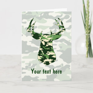 Deer Hunting Camo Buck Card