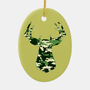 Deer Hunting Camo Buck Ceramic Tree Decoration
