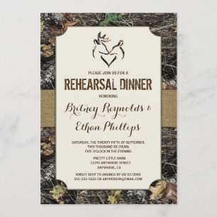 Deer Hunting Camo Rehearsal Dinner Invitations