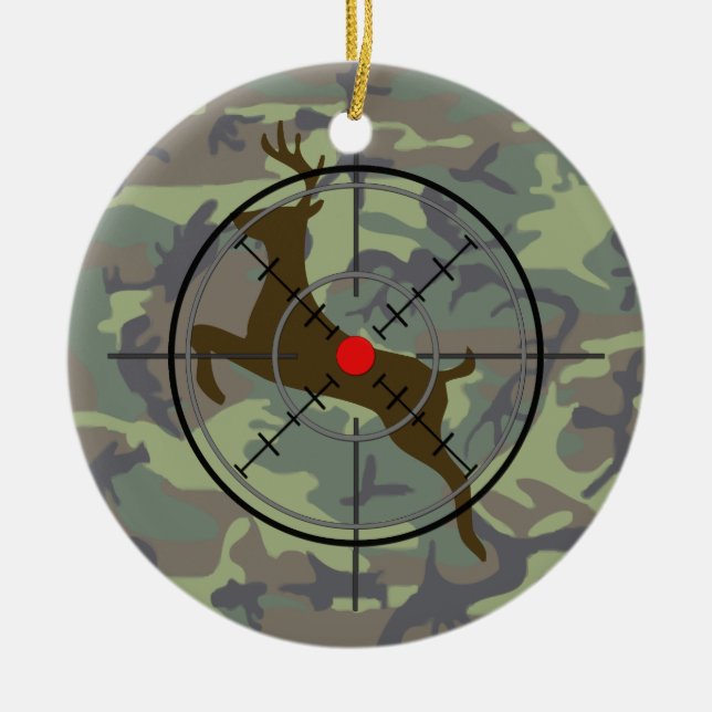 Deer Hunting Camouflage Christmas Ornament (Front)