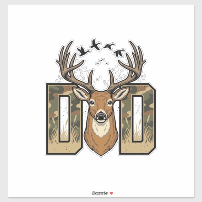 Deer Hunting Dad Camo Buck Vector Shirt Design_1 (Sheet)