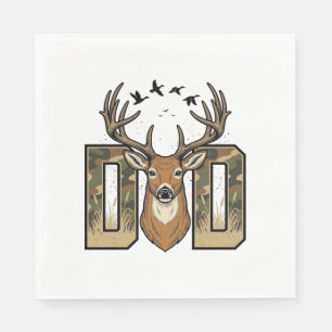 Deer Hunting Dad Camo Buck Vector Shirt Design_1 Napkin
