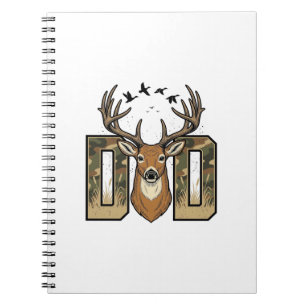 Deer Hunting Dad Camo Buck Vector Shirt Design_1 Notebook