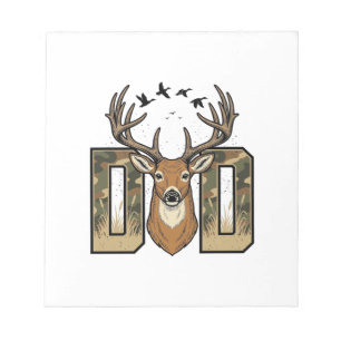 Deer Hunting Dad Camo Buck Vector Shirt Design_1 Notepad