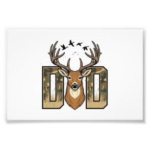 Deer Hunting Dad Camo Buck Vector Shirt Design_1 Photo Print