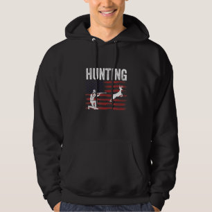 Deer Hunting Deer Season Outdoor America Flag Hoodie
