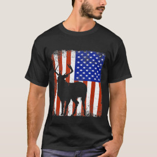 Deer Hunting Flag Patriotic Hunter Bow Archery  Id T-Shirt