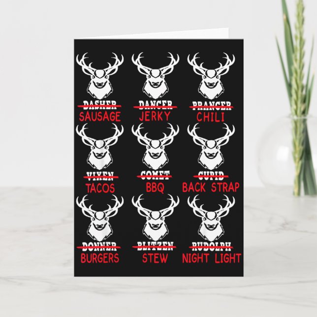 Deer Hunting Gift Hunter Of All Santa's Reindeer  Card (Front)