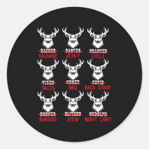 Deer Hunting Gift Hunter Of All Santa's Reindeer Classic Round Sticker