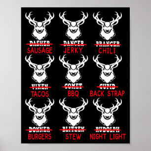 Deer Hunting Gift Hunter Of All Santa's Reindeer Poster