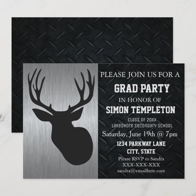 Deer Hunting Graduation Party Invitations (Front/Back)