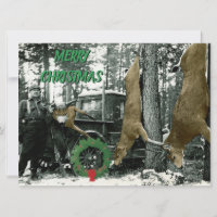 DEER HUNTING HUNTER VINTAGE PHOTOGRAPH COLORSPLASH