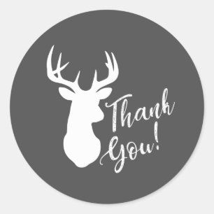 Deer Hunting Lodge Baby Shower Antlers Classic Round Sticker