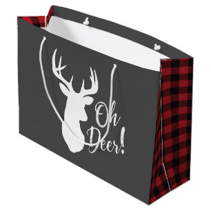 Deer Hunting Lodge Baby Shower Antlers Large Gift Bag