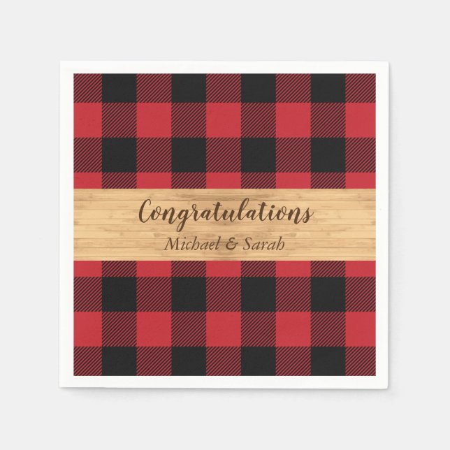 Deer Hunting Lodge Baby Shower Antlers Napkin (Front)