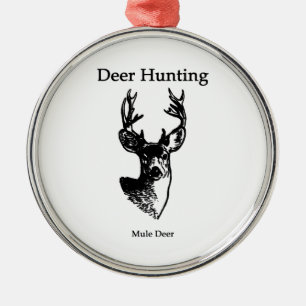 Deer Hunting (Mule Deer Buck) Metal Ornament