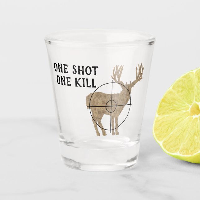Deer Hunting One Shot One Kill Glass (Front)