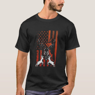Deer Hunting Patriotic Us Elk Bow Hunter Usa Ameri T-Shirt