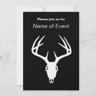 Deer Hunting Skull w/ Antlers Invitation