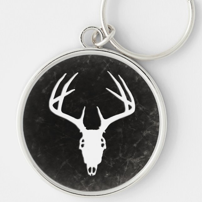 Deer Hunting Skull w/ Antlers Key Ring (Front)