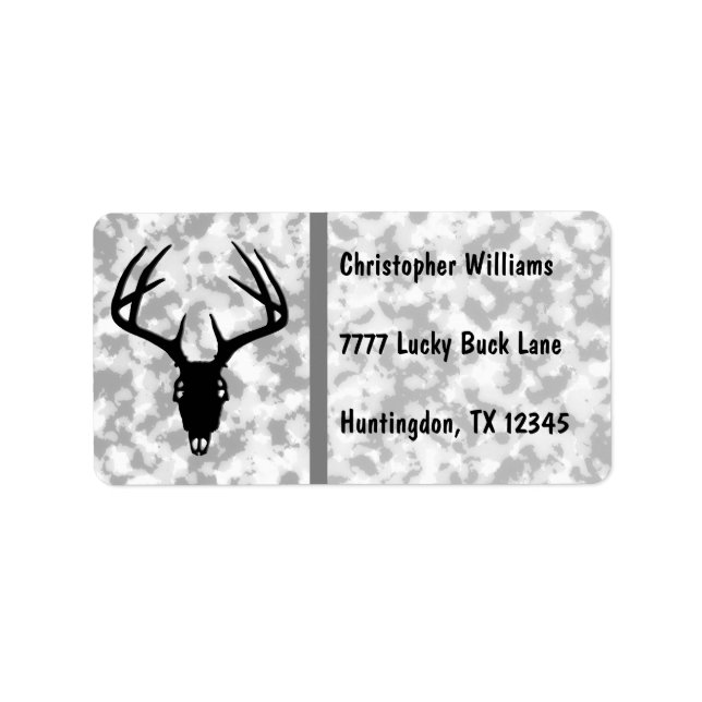 Deer Hunting Skull w/ Antlers Label (Front)