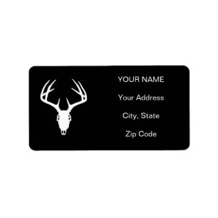 Deer Hunting Skull w/ Antlers Label