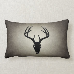 Deer Hunting Skull w/ Antlers Lumbar Cushion
