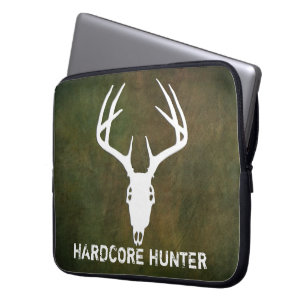 Deer hunting skull with antlers laptop sleeve