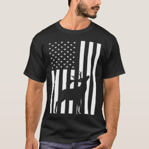 Deer Hunting Usa Flag T-Shirt