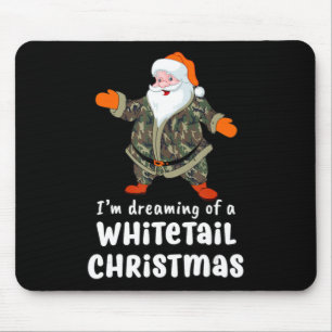 Deer Hunting Whitetail Christmas Camo Santa Mouse Pad
