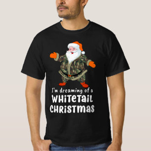 Deer Hunting Whitetail Christmas Camo Santa  T-Shirt