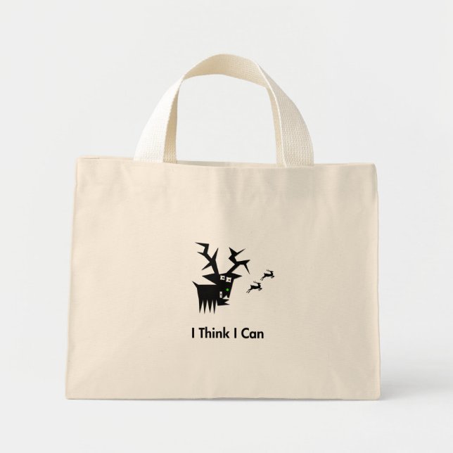 Deer I Think I Can Mini Tote Bag (Front)