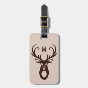Deer Illustration custom text luggage tag