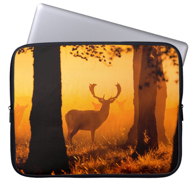 Deer in a danish forestdeer,autumn,beautiful,denma laptop sleeve (Front)