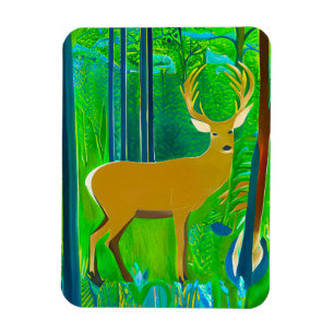 Deer in a Fantasy Forest Setting Magnet