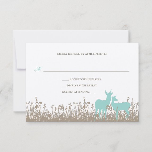 Deer in a Field Wedding Invitation (Front)
