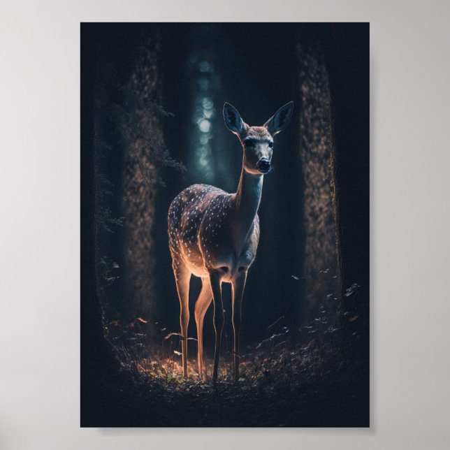 Deer in a Magical Forest Poster (Front)