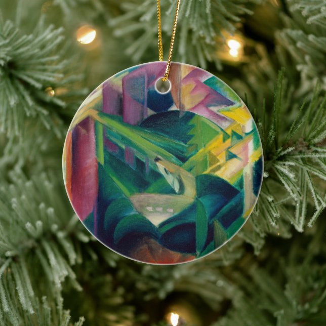 Deer in a Monastery Garden by Franz Marc Ceramic Ornament (Tree)