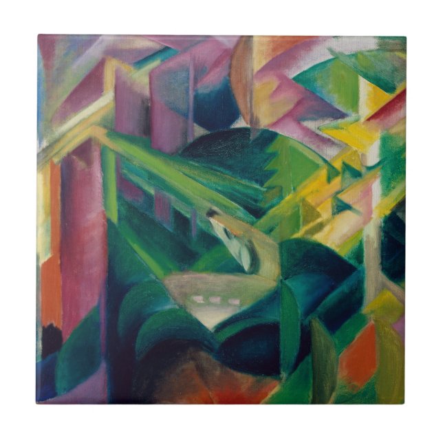 Deer in a Monastery Garden by Franz Marc Ceramic Tile (Front)