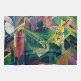 Deer in a Monastery Garden by Franz Marc Tea Towel