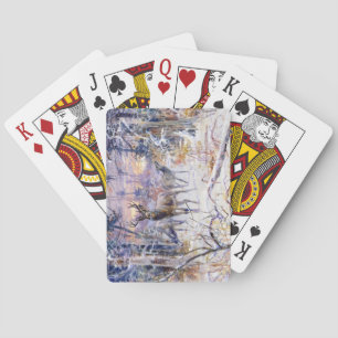 Deer in a Snowy Forest (Winter Season) Playing Cards