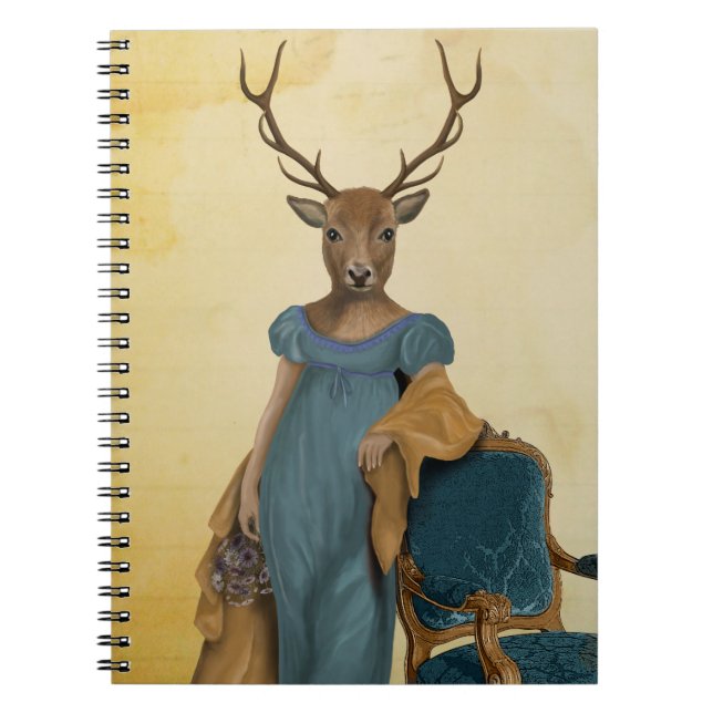 Deer In Blue Dress 2 Notebook (Front)
