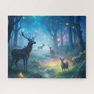 Deer in Enchanted Forest Jigsaw Puzzle