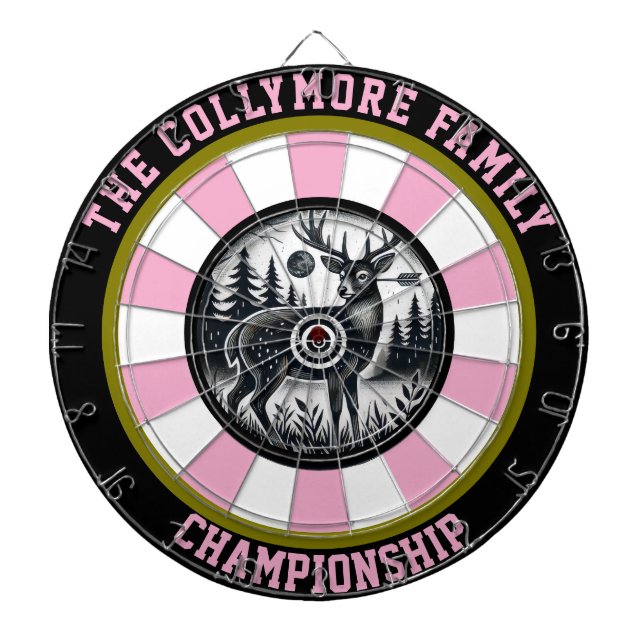 Deer in Forest Bullseye Art Dartboard (Front)