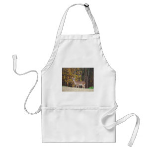 Deer in Front of Yellow Autumn Tree Standard Apron