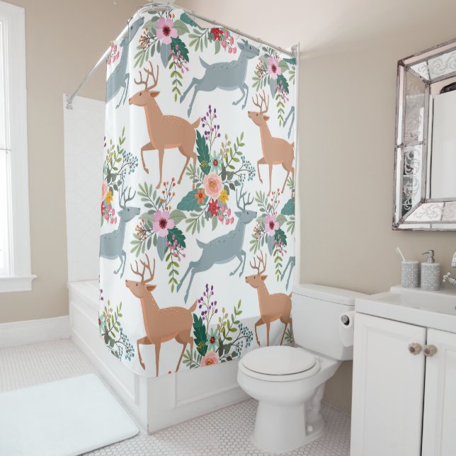 Deer In Garden Shower Curtain (In Situ)