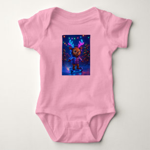 Deer in Headphones, Author Natasha Us Baby Bodysuit