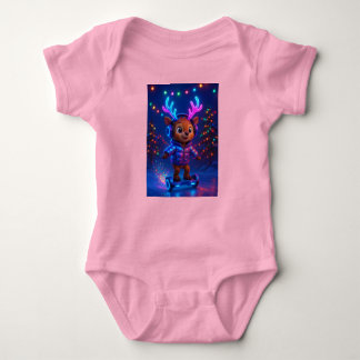  Deer in Headphones, Author Natasha Us   Baby Bodysuit